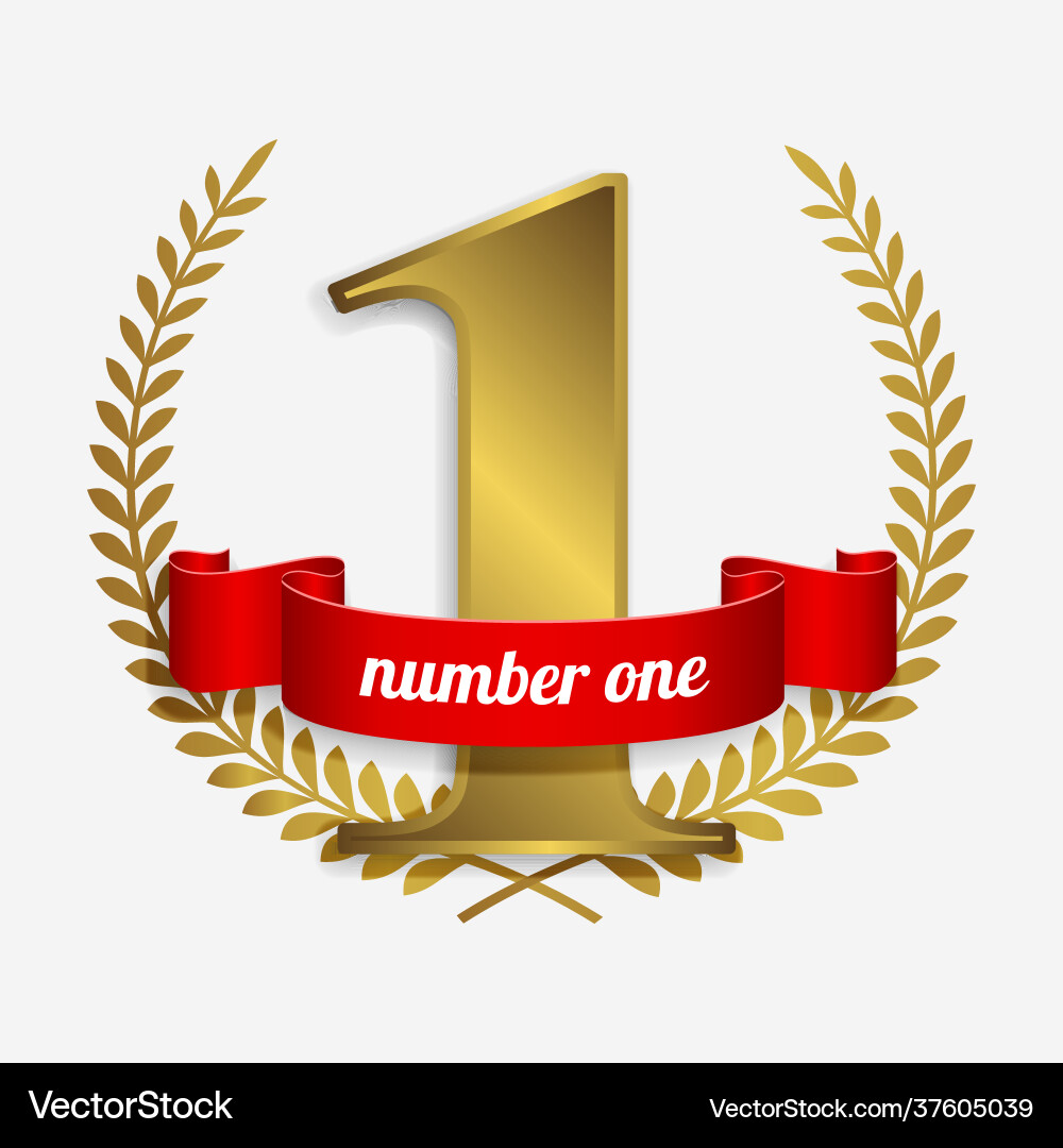 Champion winner number one background with red Vector Image