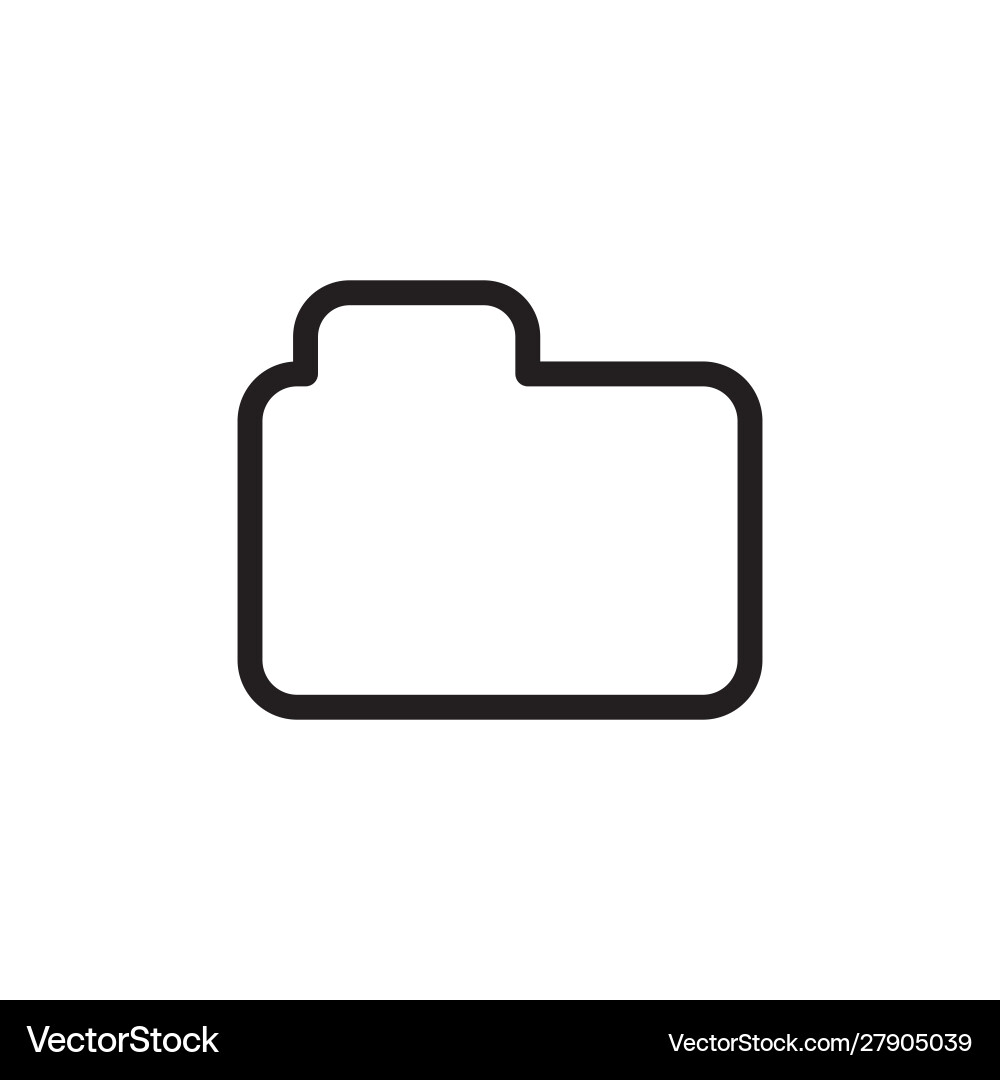 Flat line folder icon logo element design Vector Image