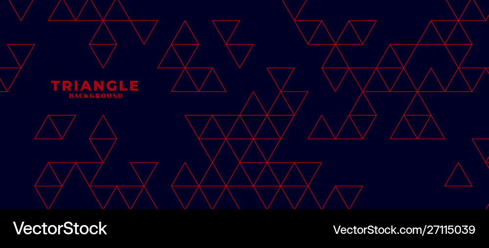 Modern dark background with red triangle pattern vector image