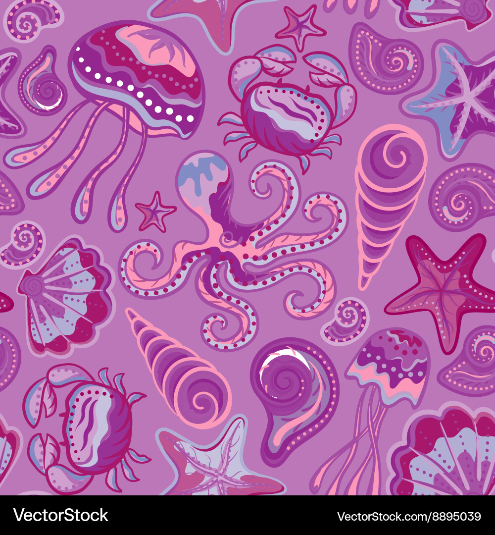 Ocean Seashell Pattern vector image