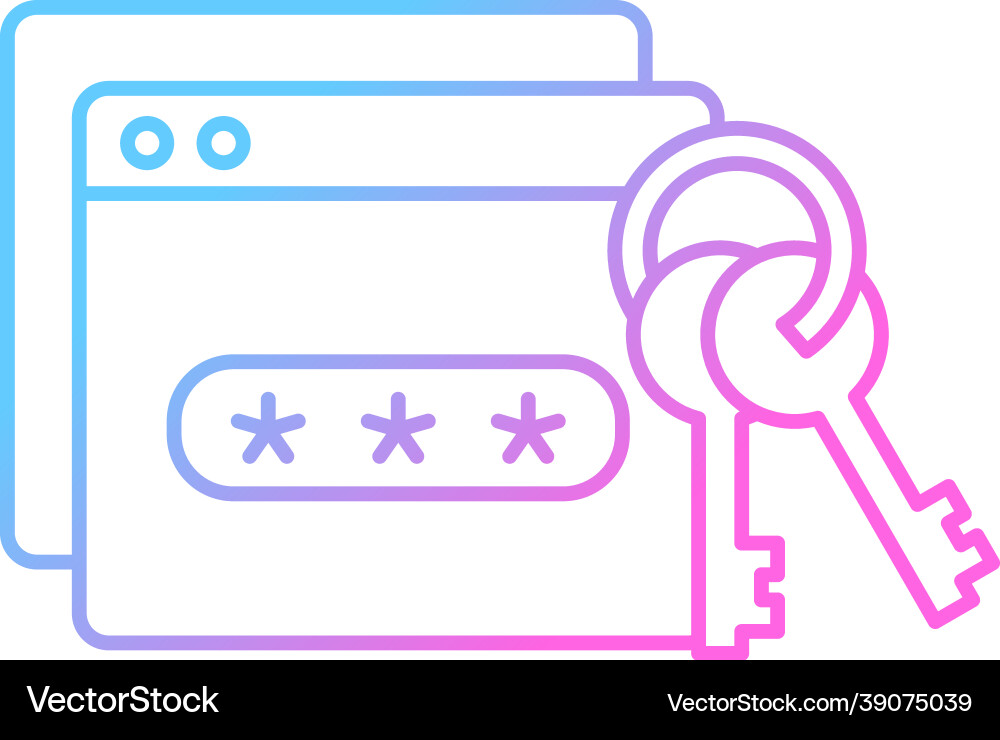 Password management gradient linear icon vector image