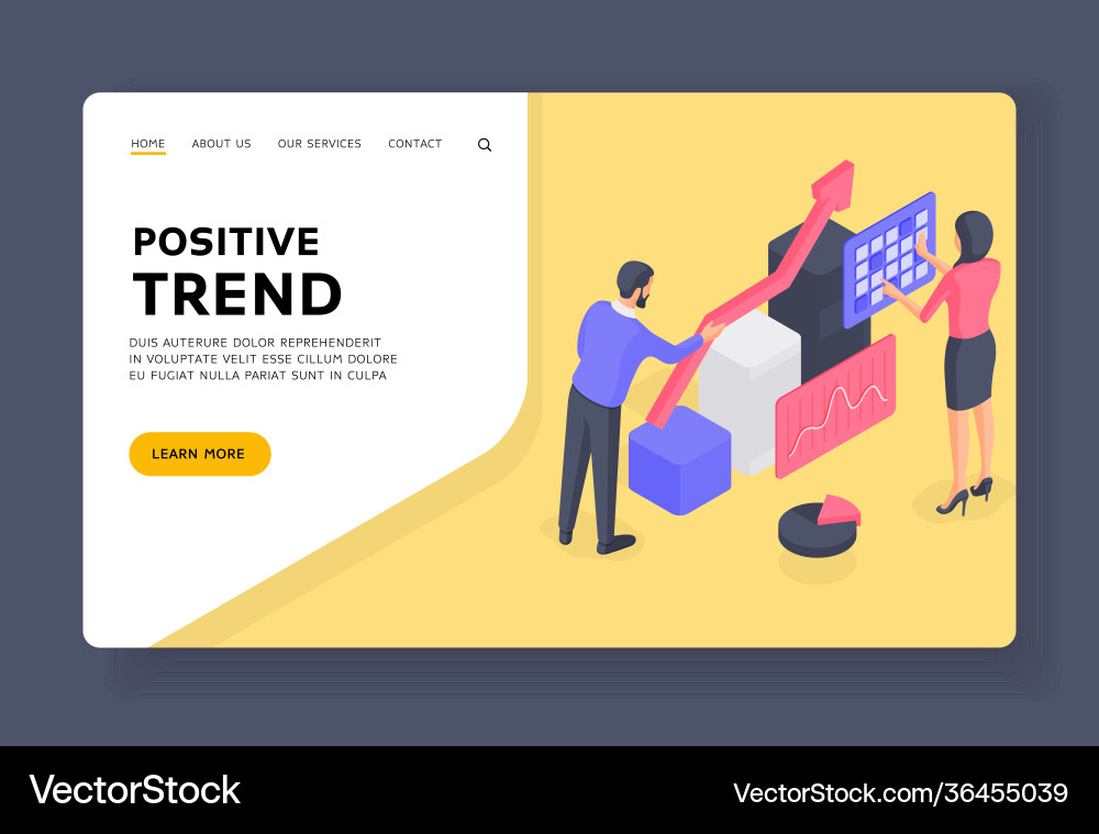 People working with rising statistic data People working with rising statistic data vector image