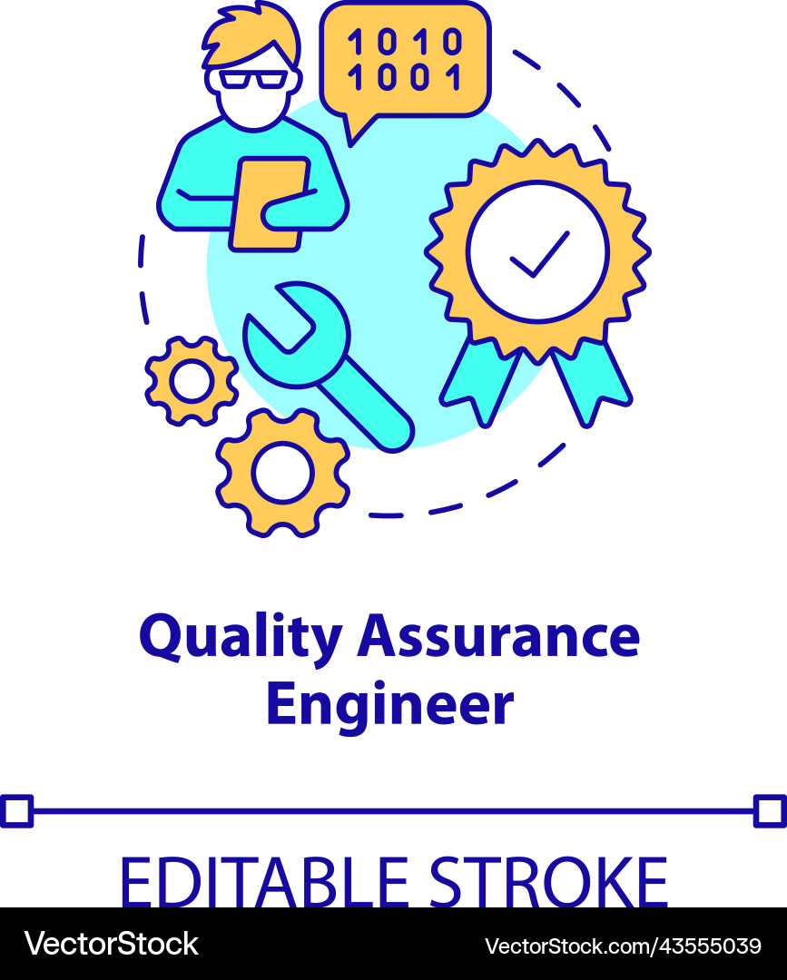 Quality assurance engineer concept icon Royalty Free Vector