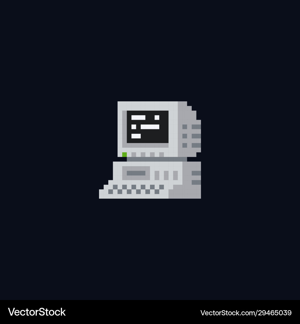 Retro personal computer with terminal console Retro personal computer with terminal console vector image