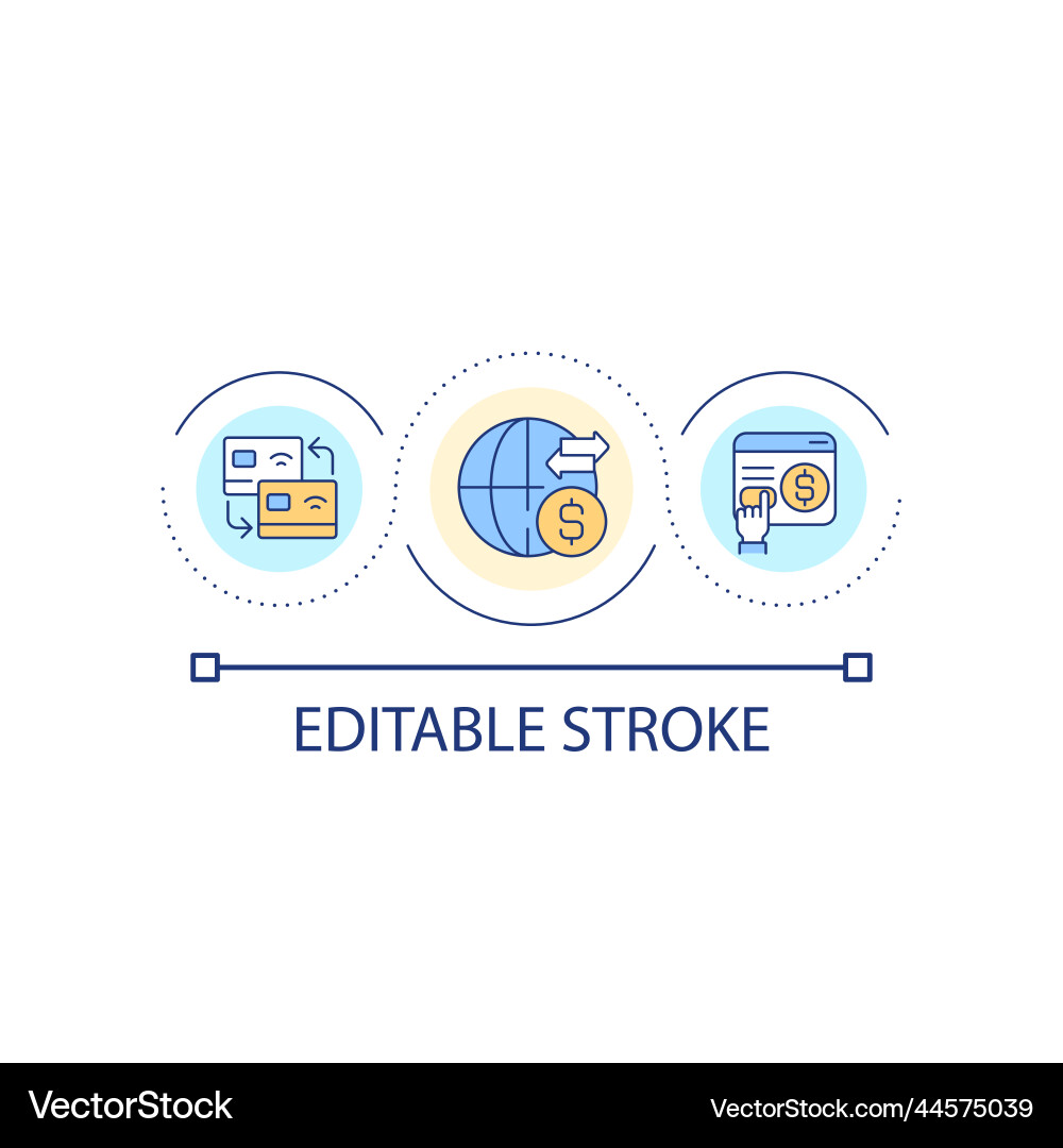 Send money internationally loop concept icon Send money internationally loop concept icon Vector Image
