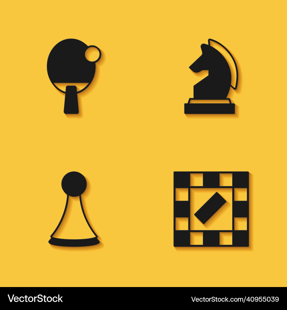 Set racket board game chip for and chess Set racket board game chip for and chess Vector Image