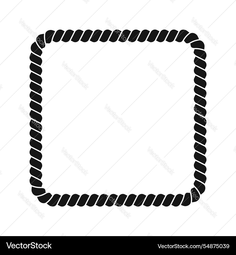 Square rope frame vignette with thread hemp Square rope frame vignette with thread hemp vector image