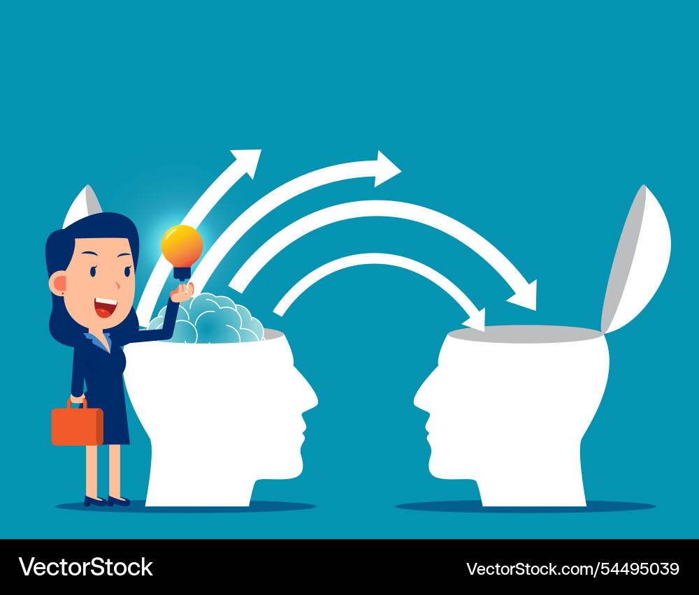 Transferring knowledge and information or skill Vector Image
