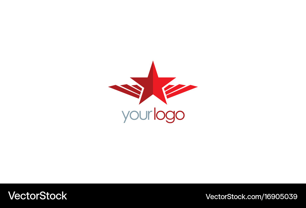 Winged Star Emblem Vector Image