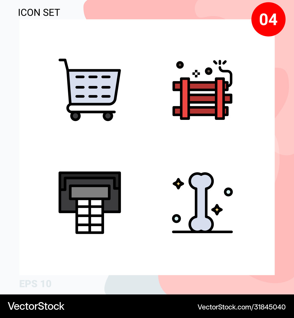 4 user interface filledline flat color pack Vector Image