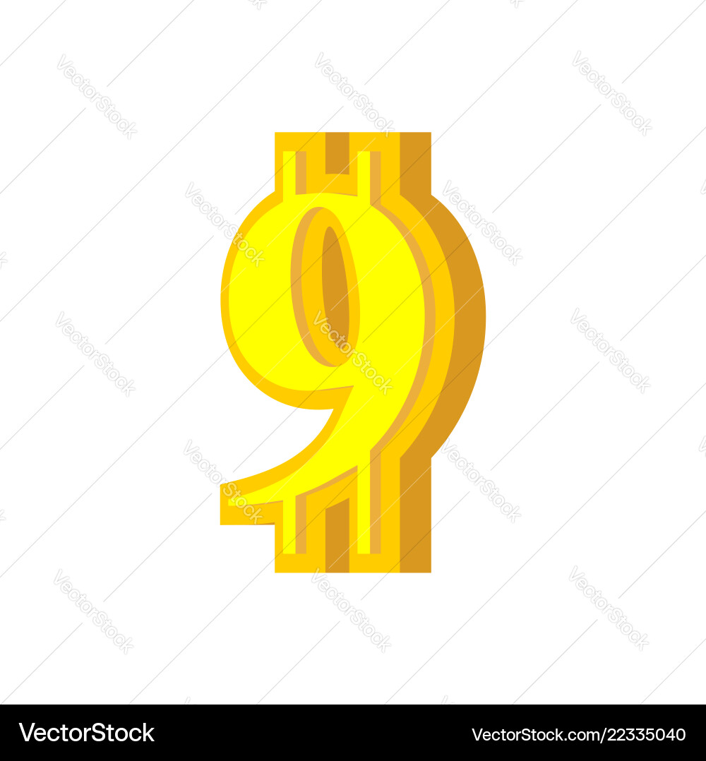 9 numeral bitcoin font nine numeric crypto 9 numeral bitcoin font nine numeric crypto vector image