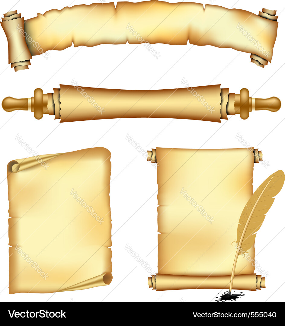Antike Scroll Papiere Vektorbild