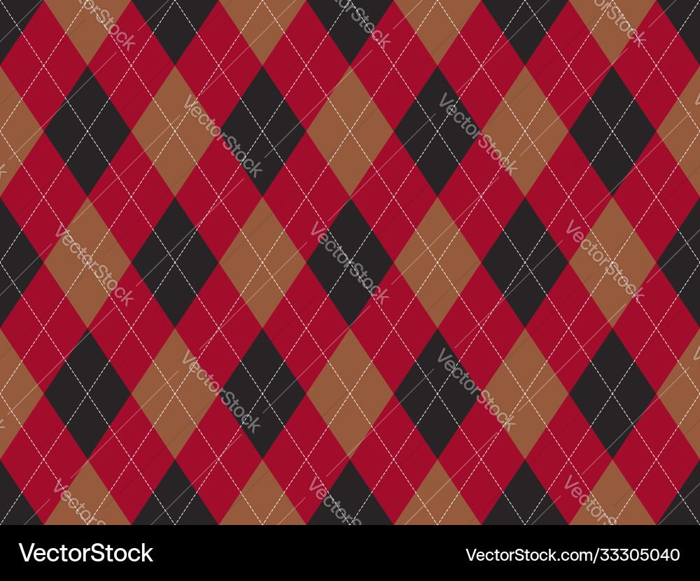 Argyle pattern seamless fabric texture background Vector Image