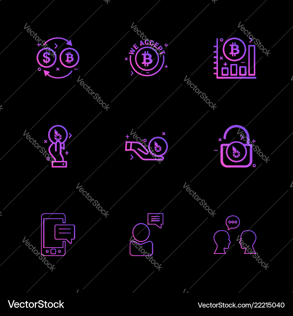 Bit coin crypto currency graph chart lock Vector Image