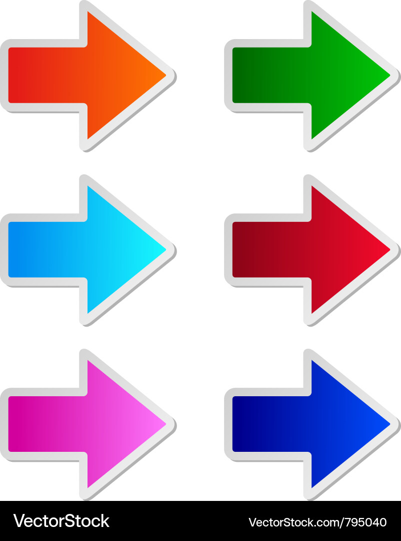 Colorful Arrow Stickers Vector Image