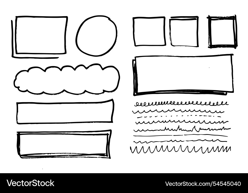 Doodle lines and curves set of simple Doodle lines and curves set of simple Vector Image