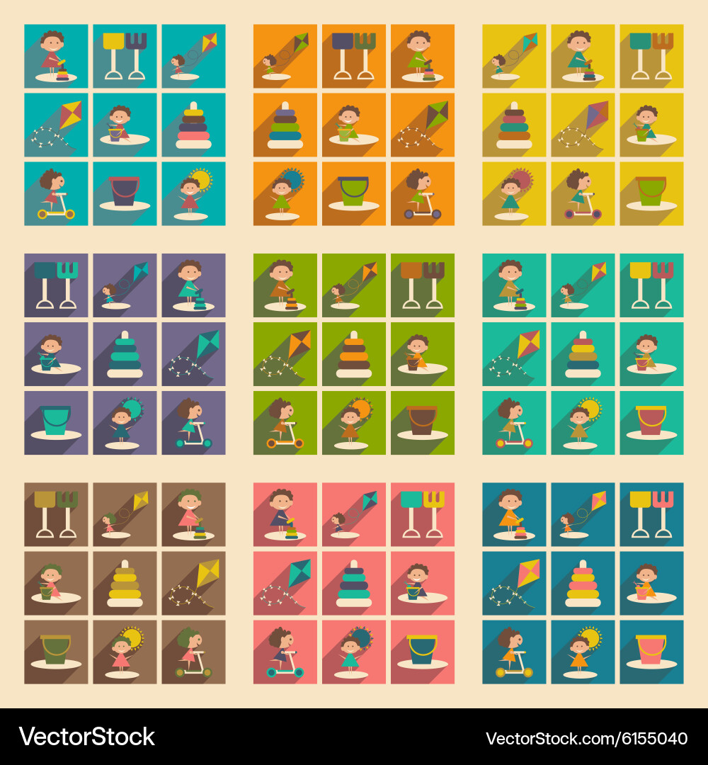 Flat with shadow concept and mobile application Vector Image