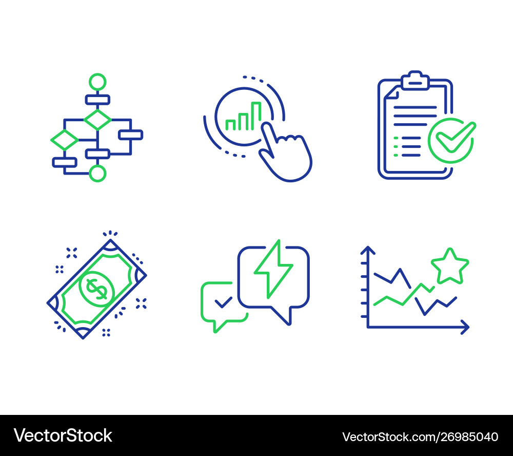 Graph chart block diagram and survey checklist Graph chart block diagram and survey checklist vector image