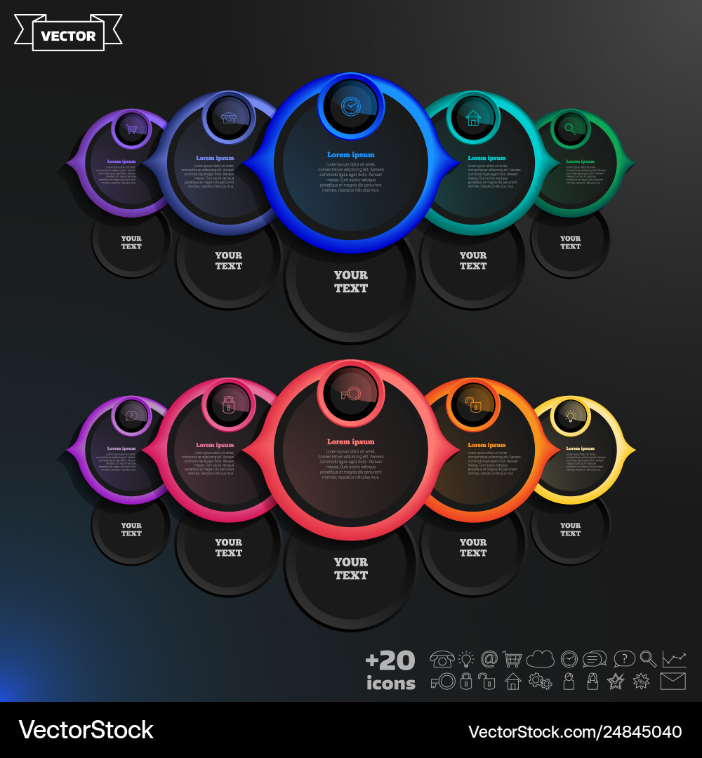 Infographic design list with colorful circles Infographic design list with colorful circles vector image