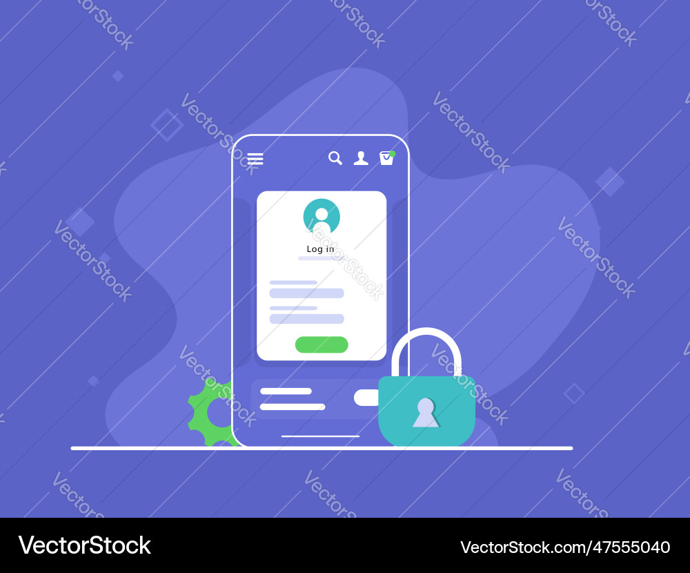 Log in user account web concept flat design vector image