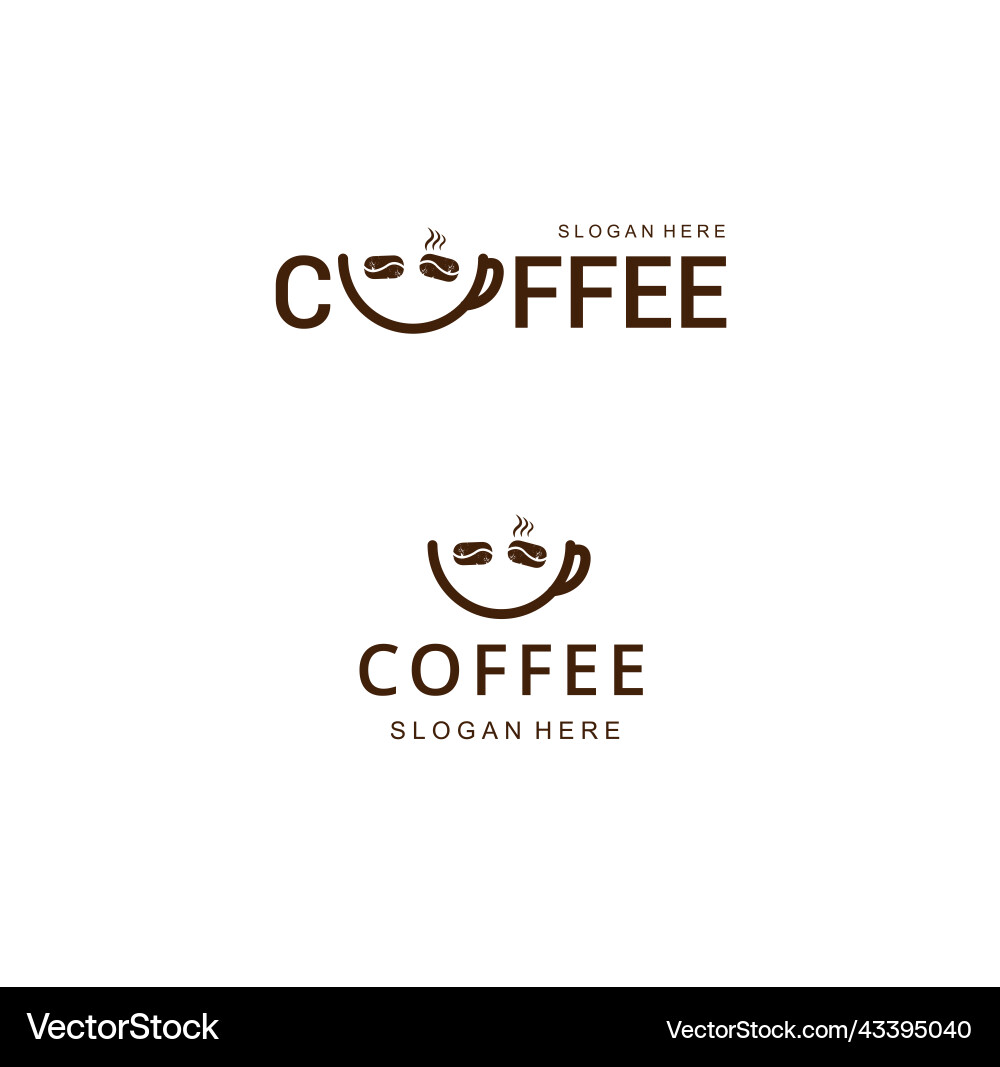 Logo of the coffee smile is brown Vector Image