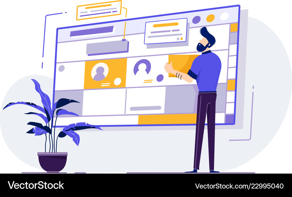 Man Scheduling Calendar Appointments vector image