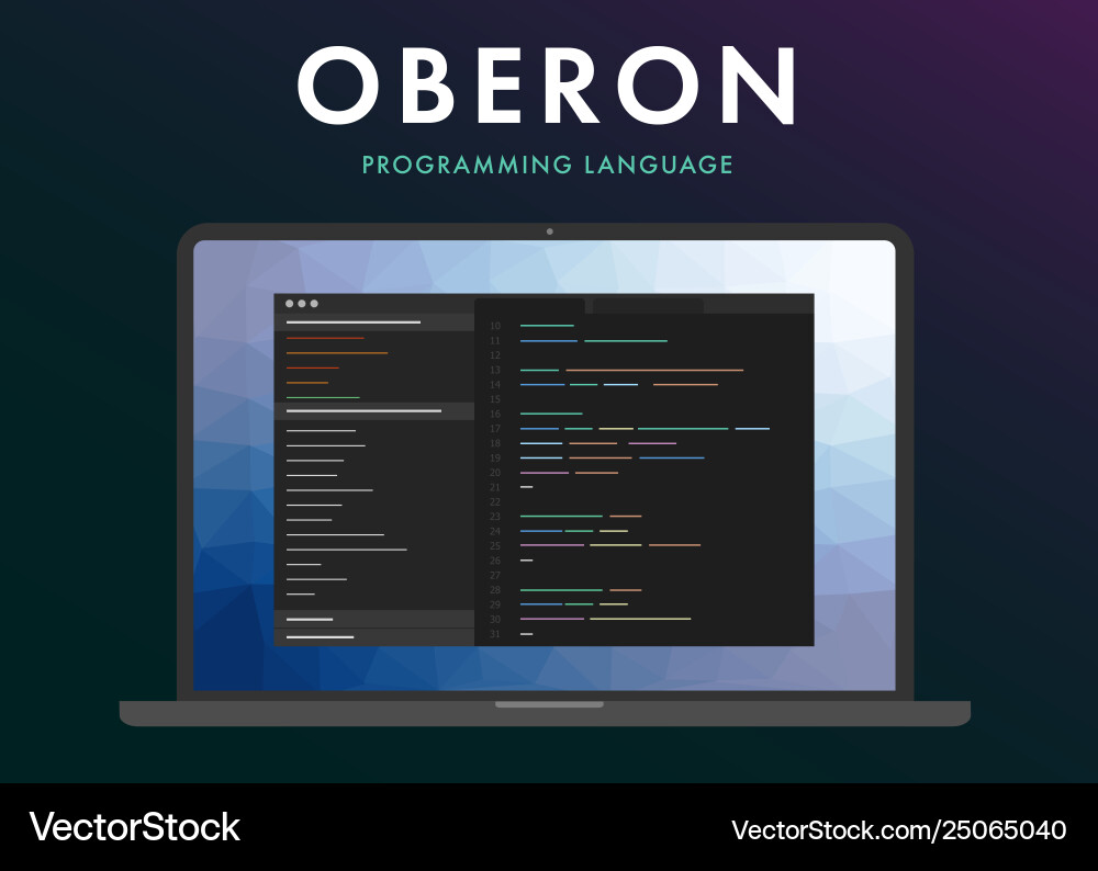 Oberon programming language Vector Image