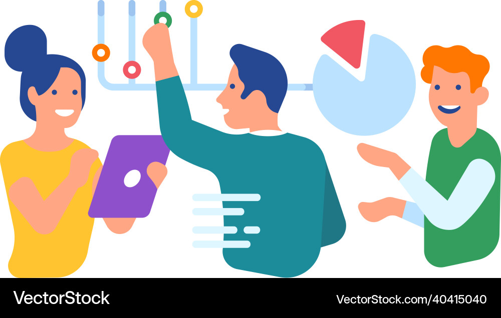 People making statistic report team analyze data People making statistic report team analyze data vector image