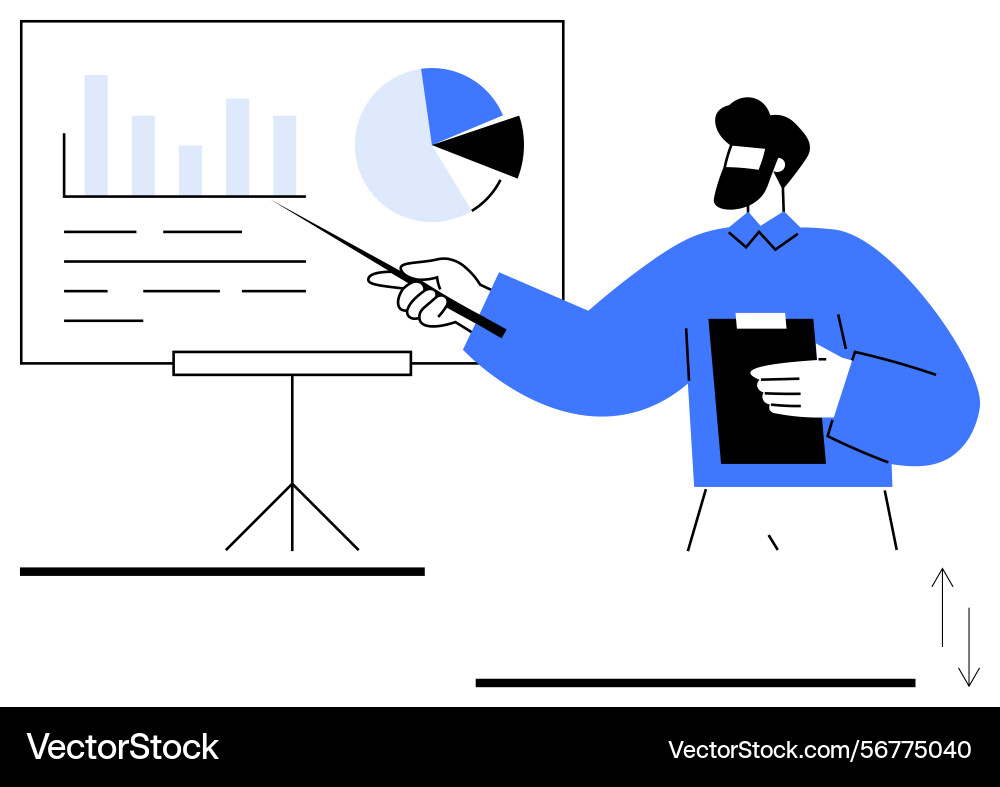Professional presentation with chart and data Vector Image