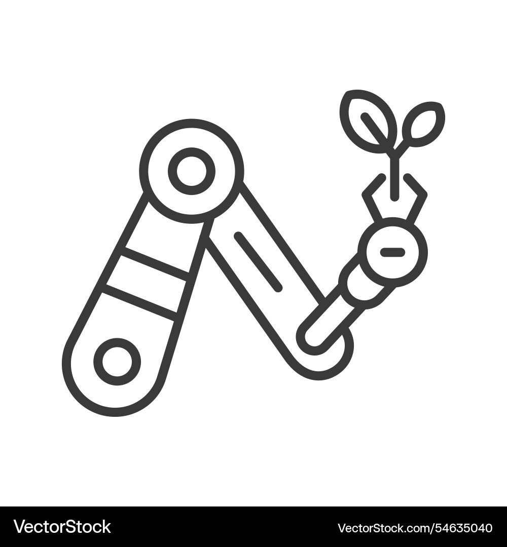 Smart farming robots icon in line design vector image