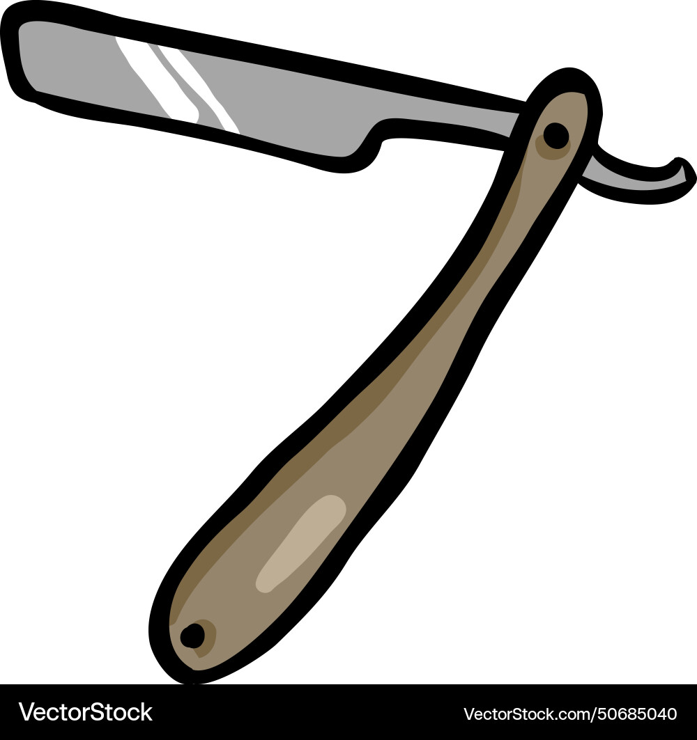 Straight razor - isolated doodle icon Royalty Free Vector