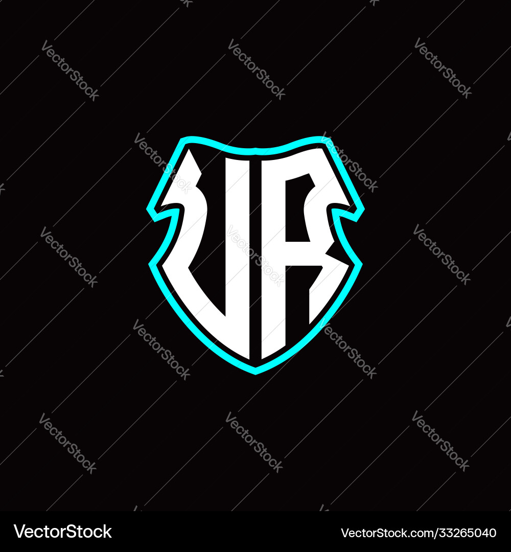 U r initial logo design with a shield shape U r initial logo design with a shield shape vector image