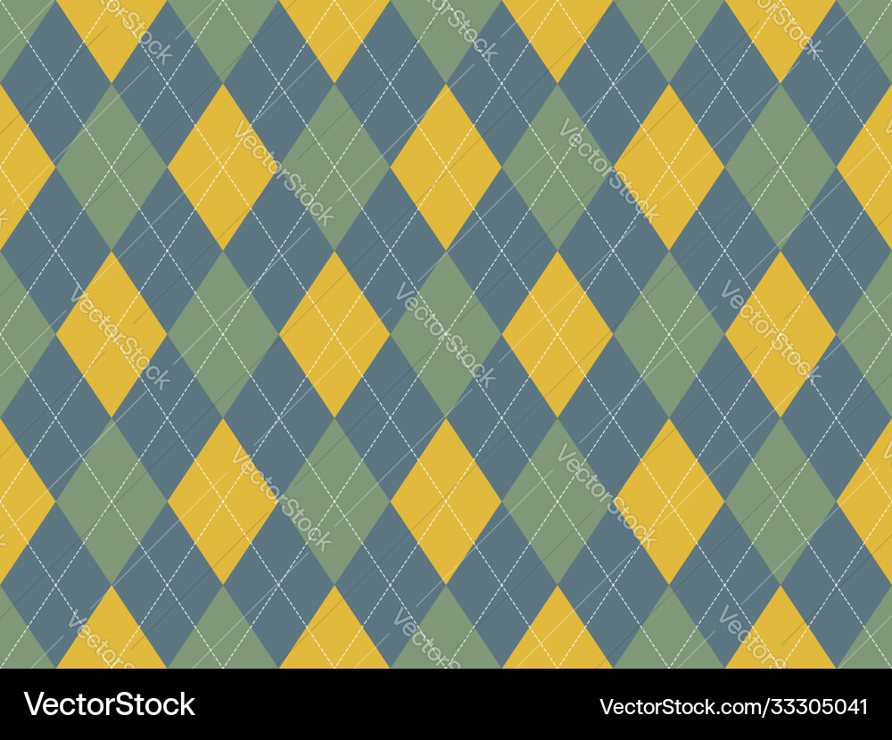Argyle pattern seamless fabric texture background Vector Image
