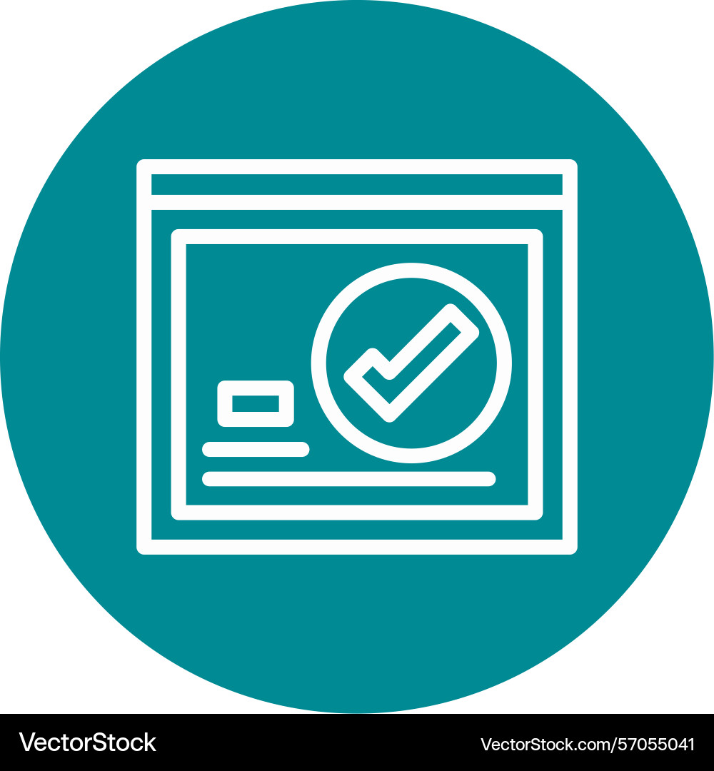 Checkmark line circle style icon design Vector Image