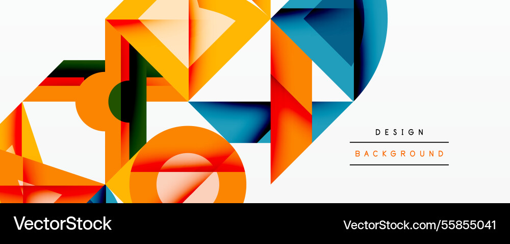 Circles squares lines abstract background Vector Image