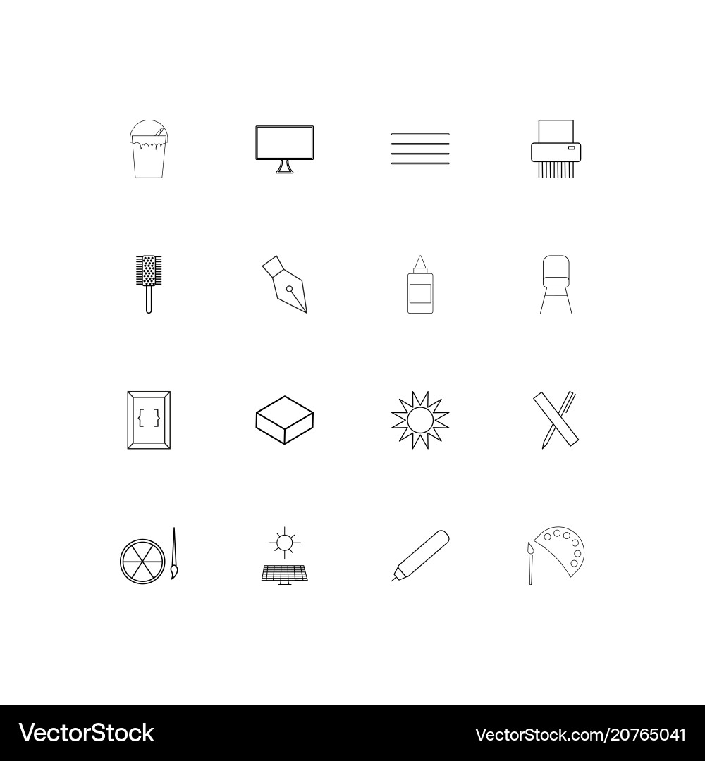 Creative process and design linear thin icons set vector image