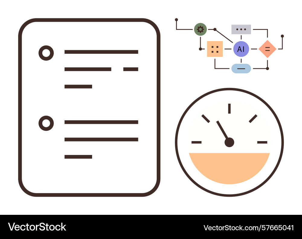 Data process automation with ai workflow Data process automation with ai workflow vector image