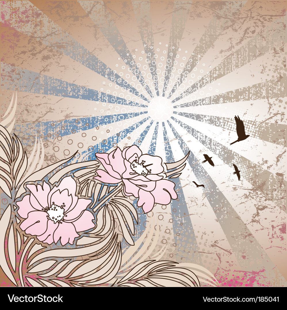 Floral Rays Pattern Vector Image