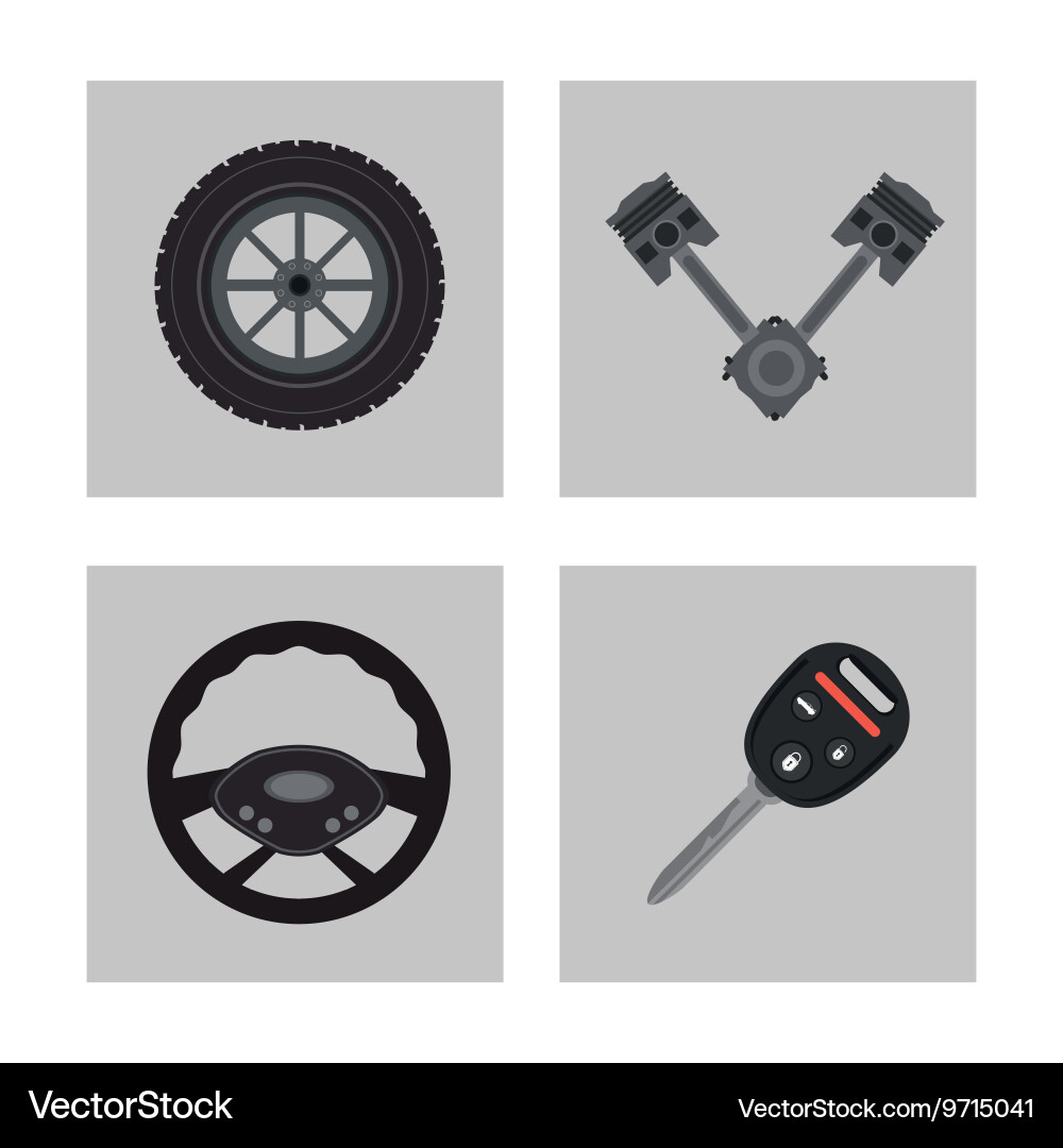 Icon set over frames auto part design Vector Image