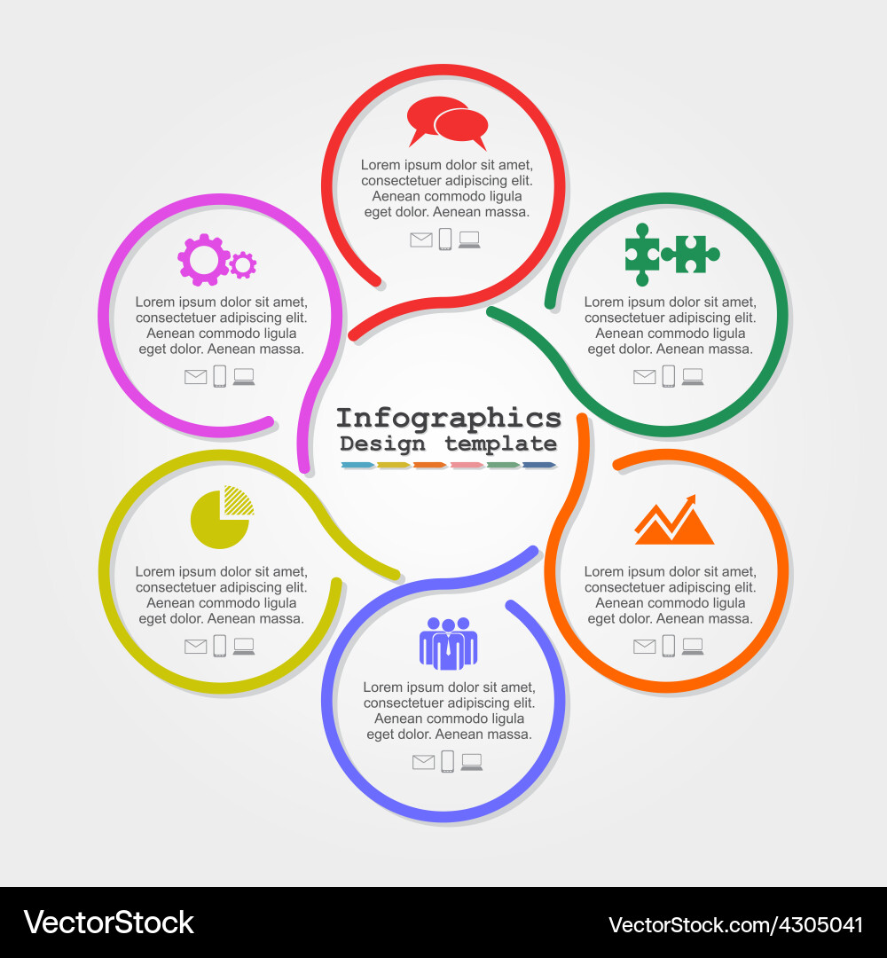 Infographic report template with lines and icons Vector Image