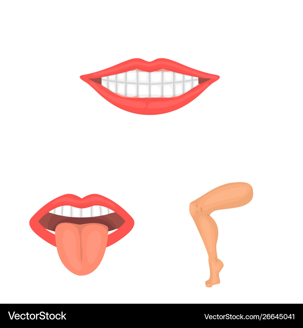 Isolated object body and part logo set vector image