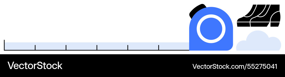 Measurement tape extending with building blocks Measurement tape extending with building blocks vector image