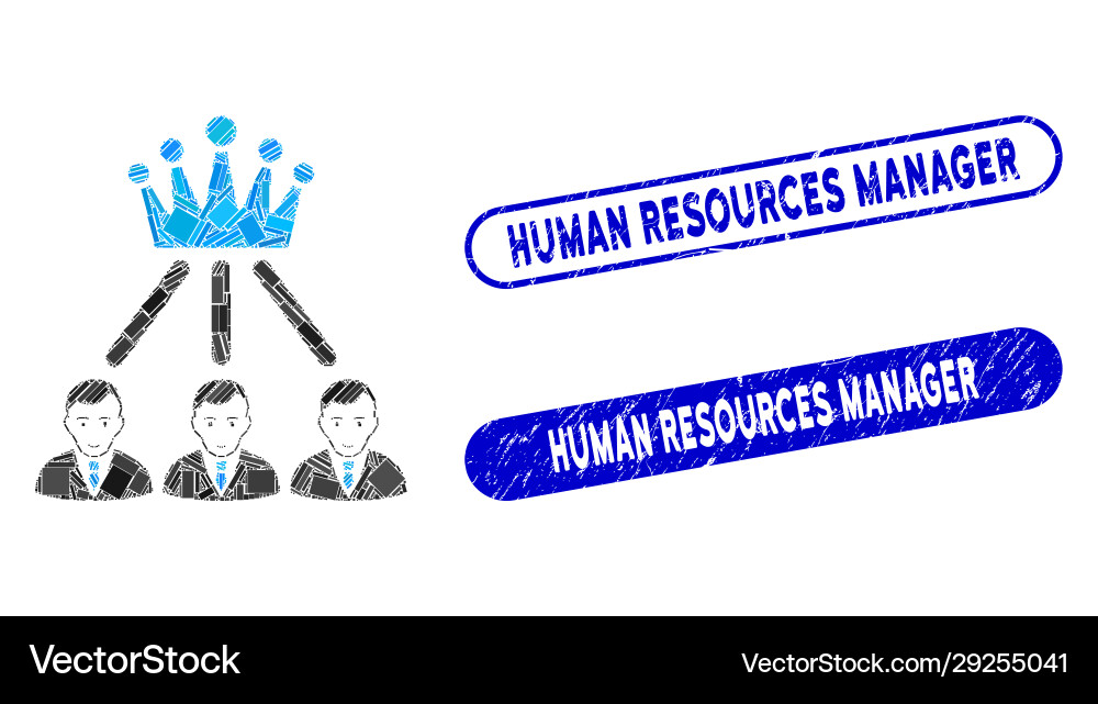 Rectangle mosaic hierarchy men with scratched Rectangle mosaic hierarchy men with scratched Vector Image