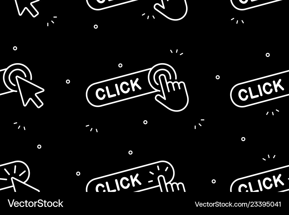 Seamless pattern with hand cursor and icons vector image