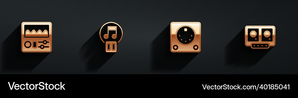Set drum machine pause button and dj remote Set drum machine pause button and dj remote Vector Image