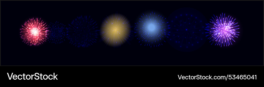 Set of isolated fireworks on a transparent Set of isolated fireworks on a transparent vector image