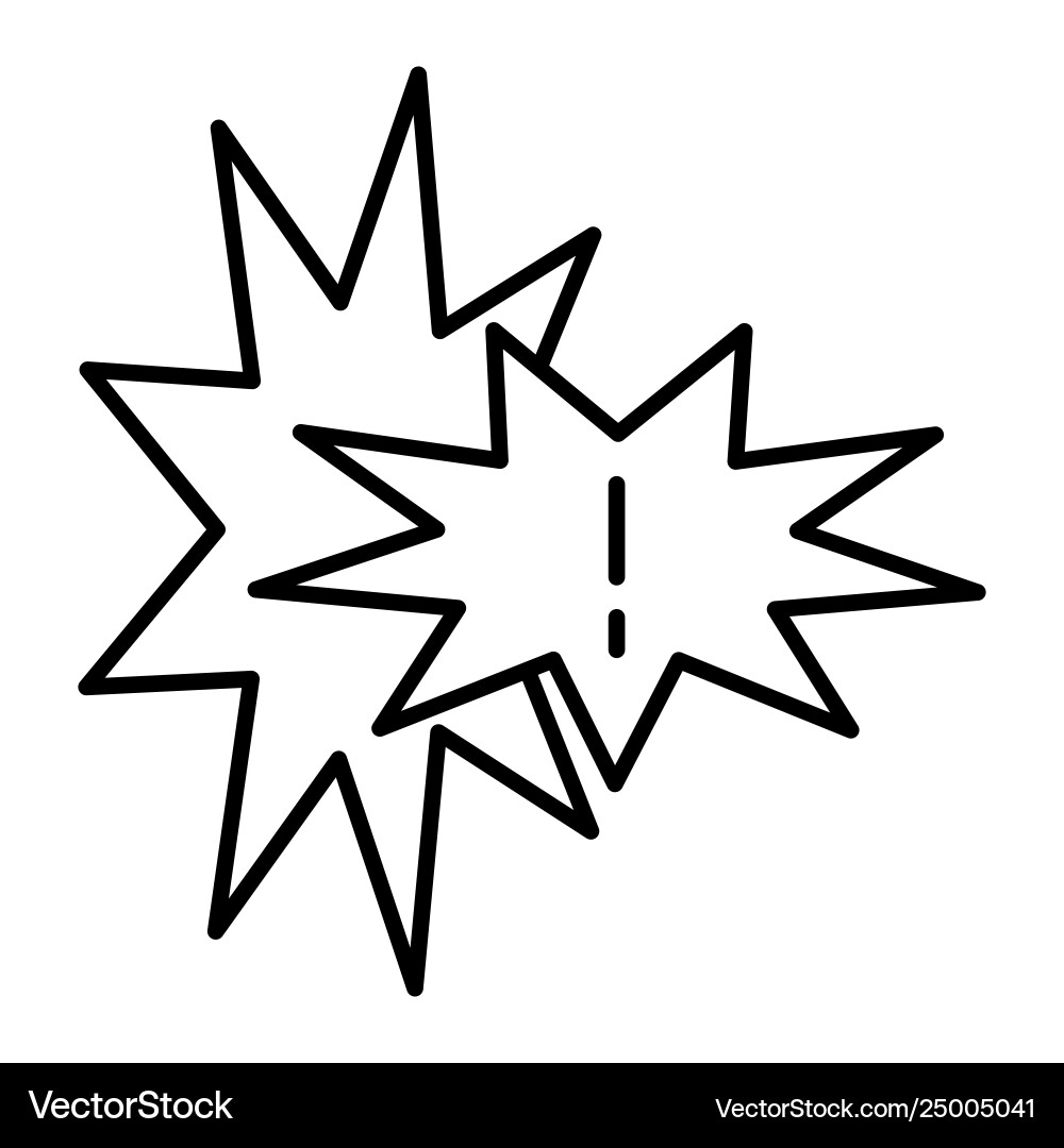 Speech bubble with exclamation mark thin line icon Vector Image