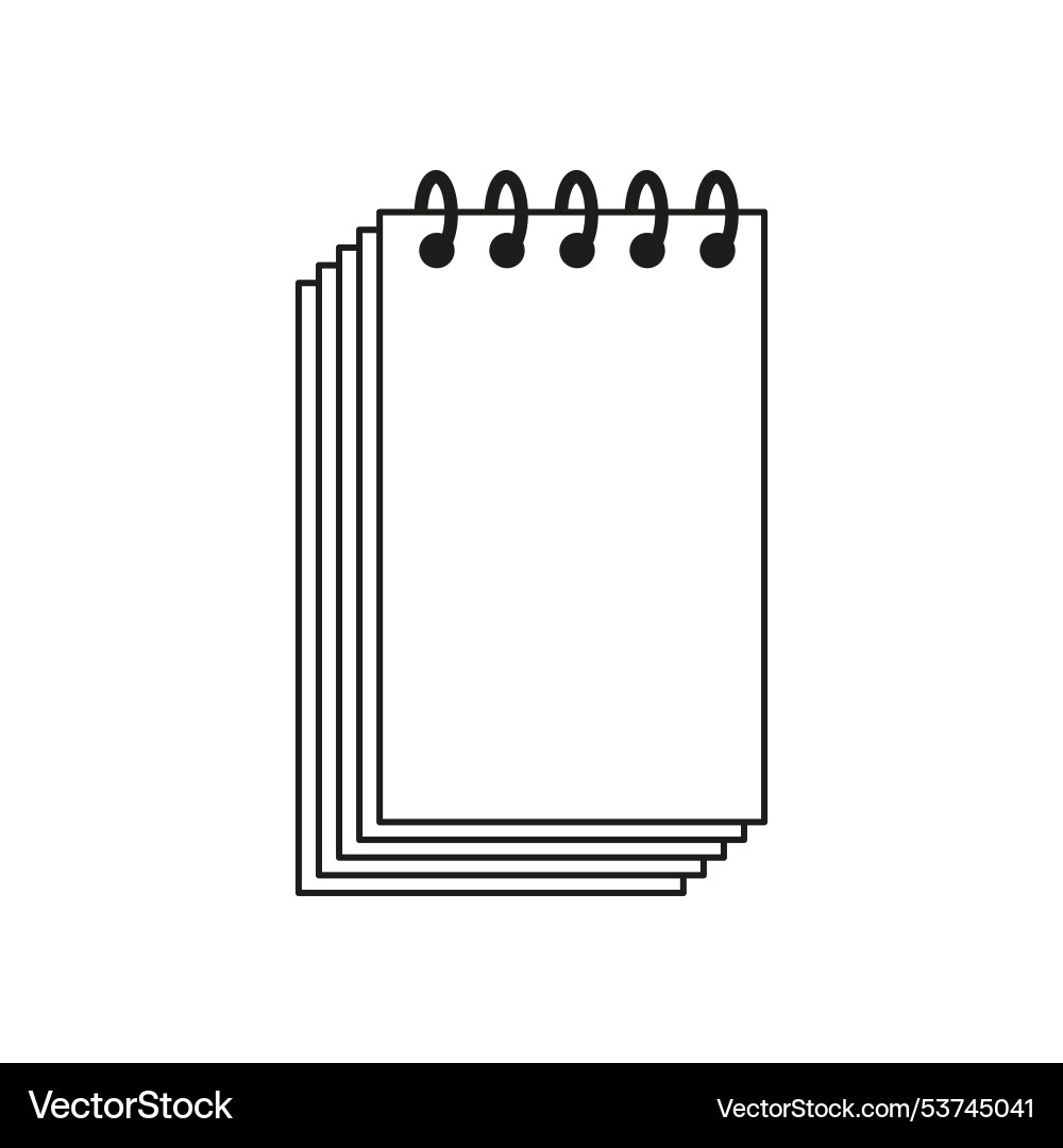 Spiral notepad icon blank pages stacked simple vector image