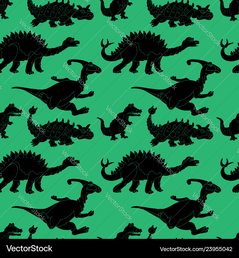 A seamless repeating pattern of dinosaurs A seamless repeating pattern of dinosaurs vector image