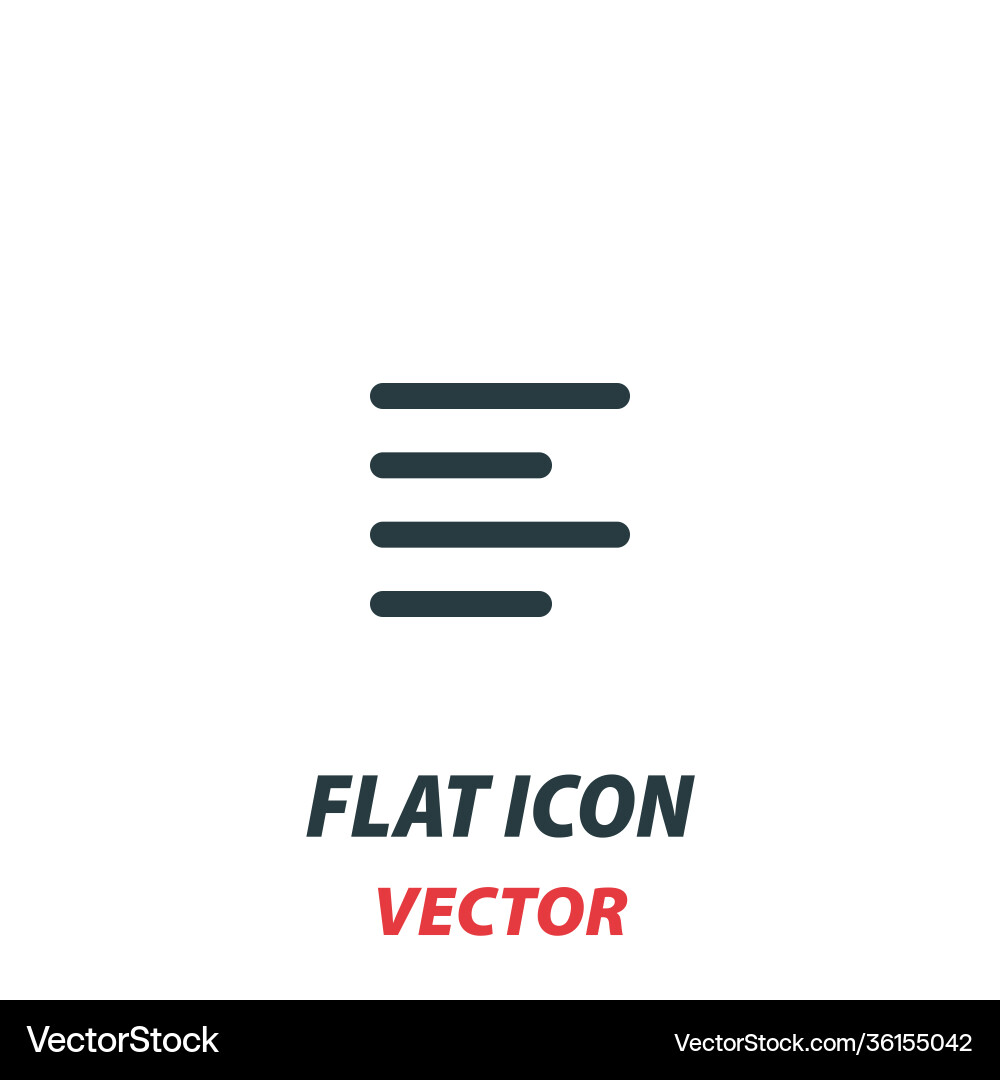 Alignment aligning row icon in a flat style Alignment aligning row icon in a flat style vector image